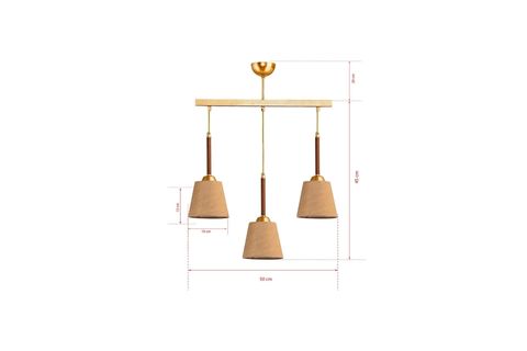 ÜÇLÜ CAKALI GOLD SARKIT AVİZE CEVİZ BORULU ŞAPKALI