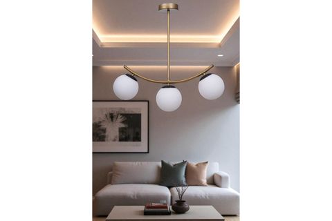 VELVET ÜÇLÜ ESKİTME BEYAZ CAMLI PLAFONYER AVİZE