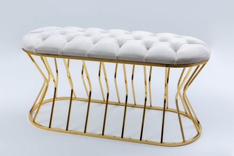 PRİZMA OVAL PUF, KREM, GOLD