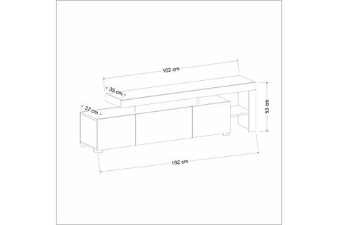 BELİZ LED IŞIKLI TV SEHPASI, TRAVERTEN