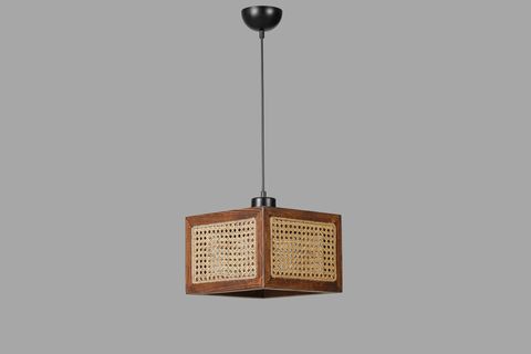 KUMSAL BÜYÜK TEKLİ RATTAN AVİZE, CEVİZ