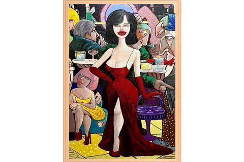 AHŞAP ÇERÇEVELİ  COCTAIL BAR TABLO SETİ, 50X70