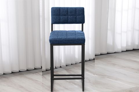 RİVA BAR MUTFAK SANDALYESİ, SİYAH AYAKLI, LACİVERT