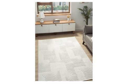 BOHEM SERİSİ HAV TOZ VERMEZ MAKİNE DOKUMA HALISI, KREM, 120X170