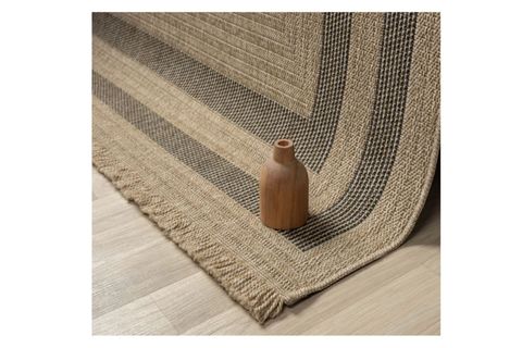 QUEEN SERİSİ JÜT HASIR GÖRÜNÜMLÜ DOKUMA MAKİNE HALISI, SIYAH, 80X300, 668