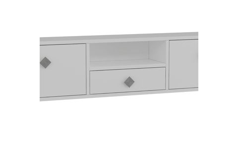 DROPDD TV SEHPASI, BEYAZ GÜMÜŞ KULP, DUVARA MONTAJ, 1305DROPDD 1