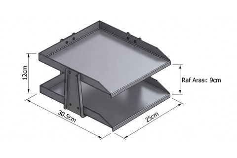 STEELLİNE MASAÜSTÜ 2 KATLI METAL EVRAK RAFI, BEYAZ