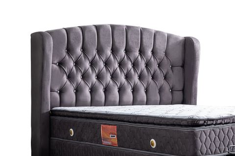 NİCE BAZA BAŞLIK VE YATAK SETİ, ANTRASİT, 90X200