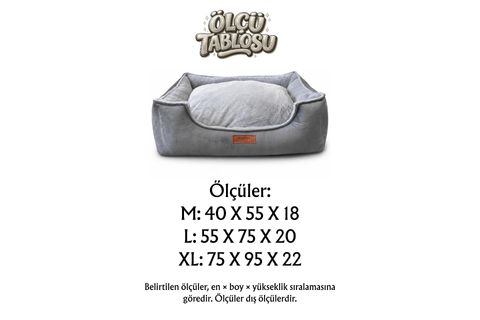 DREAMY NEST BED, K.GRİ GRİ, XL BEDEN, 75X95X22 CM