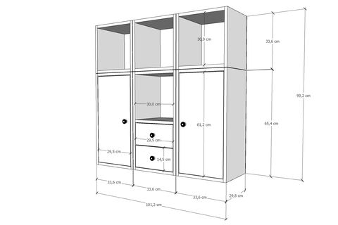 BK ÇOK AMAÇLI DOLAP, 4 ÇEKMECELİ, ÇAD