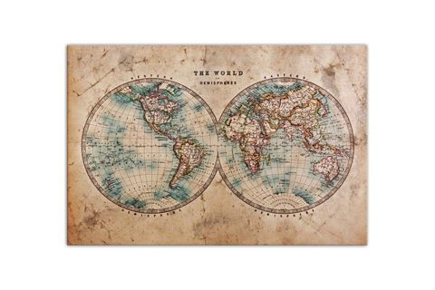 WORLD MAP DEV BOYUT KANVAS TABLO