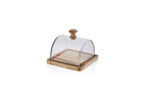 THE MİA MADERA DİKDÖRTGEN KEK SAKLAMA FANUSU 15X19X19 CM