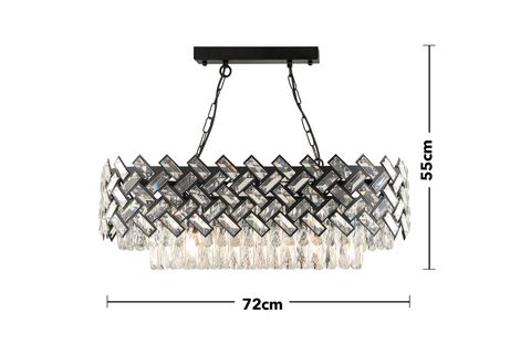 APLİQA SENEM KRİSTAL TAŞLI AVİZE, SİYAH