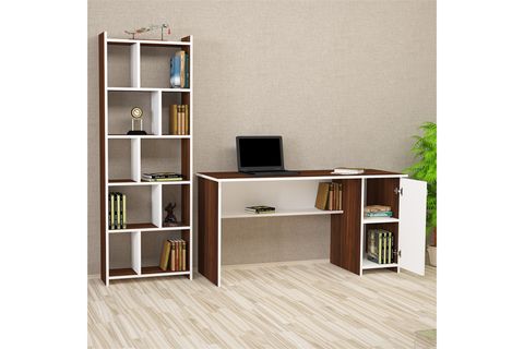 KALENDER DEKOR MATEO SNOW BİLGİSAYAR VE ÇALIŞMA MASASI TAKIMI, BEYAZ, 145 CM, MTS03