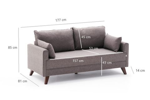 BELLA SOFT İKİLİ KOLTUK, KAHVE