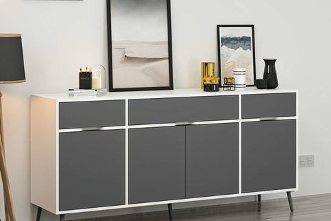 ELİNA AYAKLI KONSOL, BEYAZ ANTRASİT