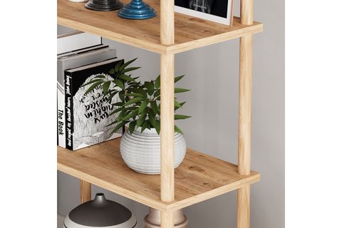 PİNA DEKORATİF KİTAPLIK, 5 RAFLI, ÇAM