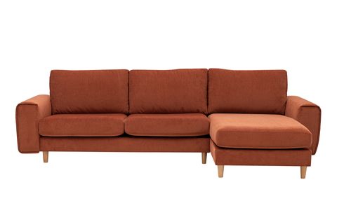 MERLİN MİNİ KÖŞE KOLTUK, NATUREL AYAK, FİTİLLİ KOL, KADİFE KUMAŞ, KİREMİT