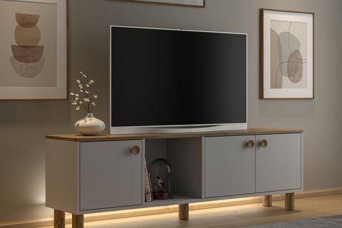 BOHEM HİRA LEDLİ TV ÜNİTESİ, KONSOL, 3 KAPAK 1 BÖLMELİ, 160 CM