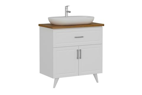 SANYA BANYO ALT DOLABI, BEYAZİ 85CM