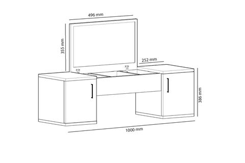 ARNETTİ MERCAN MAKYAJ MASASI, ATLANTİK ÇAM BEYAZ
