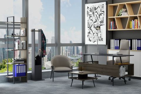 LAGOMOOD İRONY JOLİNE OFİS TAKIMI, ANTRASİT CEVİZ