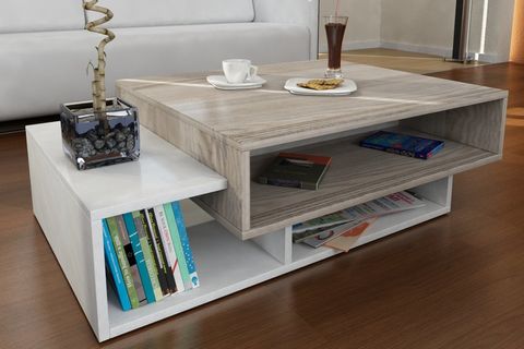 DEKORİSTER TAB ORTA SEHPA, BEYAZ CEVİZ