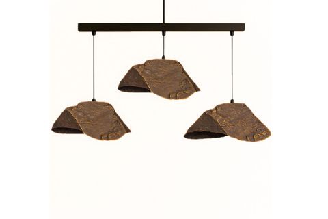 OBSİDİAN HANDMADE KARBON BETON  AVİZE, ÜÇLÜ