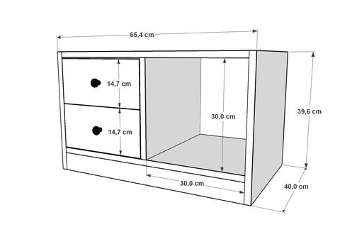 YUSUF KOMODİN, 2 ÇEKMECELİ, KMD-1002-Ç