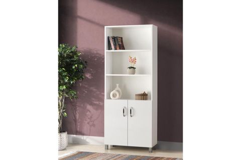 BUKET DOLAPLI KİTAPLIK, 5 RAFLI, BEYAZ, 70X32X178CM