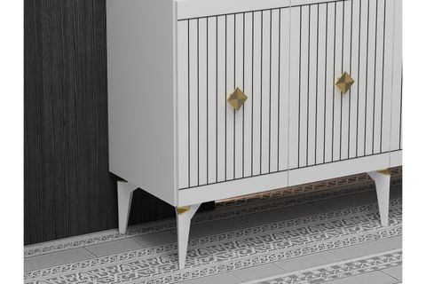 MİDAS KONSOL, BEYAZ ALTIN, 150 CM