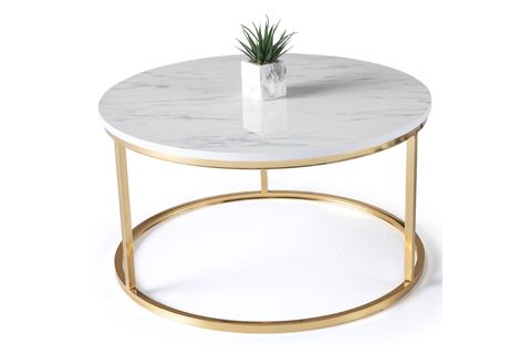 NİL ORTA SEHPA, GOLD, MARMO