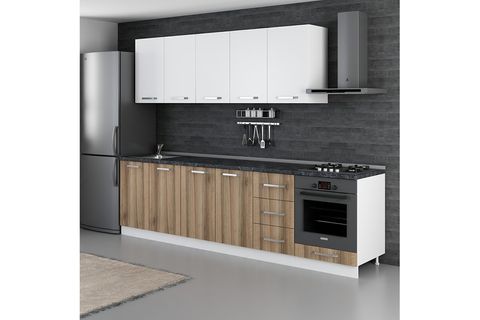 MİNAR ATLANTİS 285 CM MUTFAK DOLABI BEYAZ DORE 285-D6