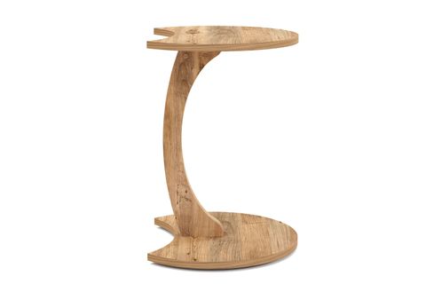 JEDI TEKERLEKLİ C SEHPA KOLTUK SEHPASI, ÇAM