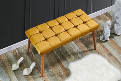 TUBİHOME KAPİNO BENCH, SARI, AHŞAP AYAK