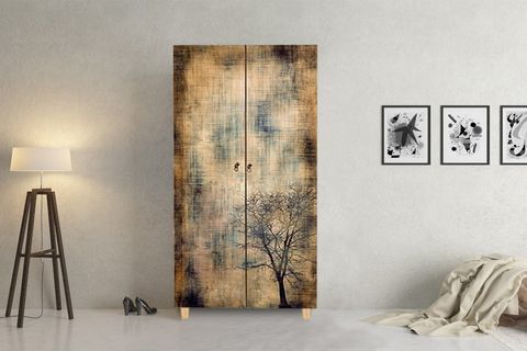 STİL 2 KAPAKLI GARDIROP, AĞAÇ DESENLİ
