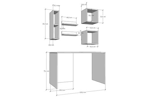 MODÜLER ÇALIŞMA MASASI, DUVAR RAF SETİ