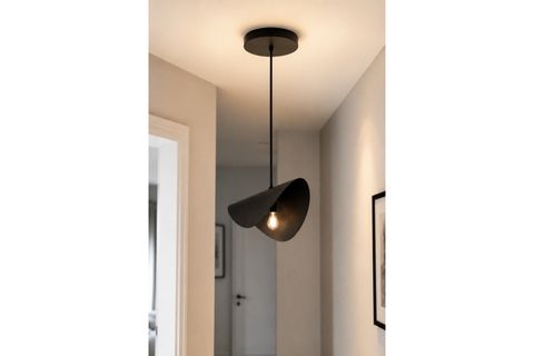 VELARİS TEKLİ SARKIT AVİZE, SİYAH METAL
