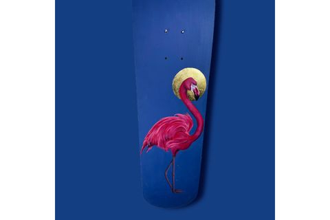 HOLY FLAMINGO KAYKAY EL YAPIMI AHŞAP DUVAR DEKORU