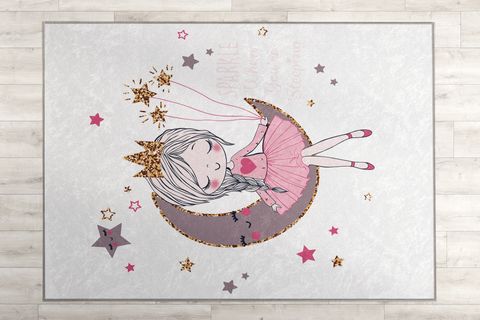 AYDA OTURAN KIZ ÇOCUK ODASI HALISI, 100X160