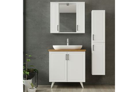 SANYA BANYO DOLABI16, BEYAZ, 85CM