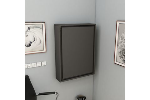 SEDİR RAFLI AÇILIR KAPANIR DUVARA MONTE ÇALIŞMA BİLGİSAYAR MASASI, ANTRASİT