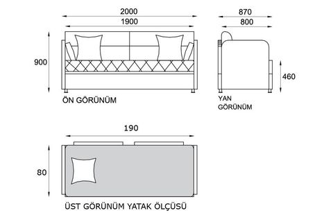 RENE YATAKLI SANDIKLI KOLTUK, GRİ