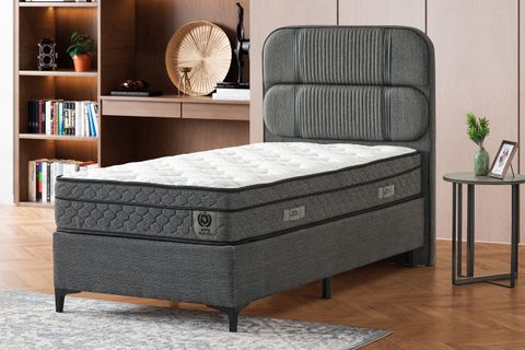 DARK BAZA BAŞLIK YATAK SETİ, ANTRASİT, 90X190