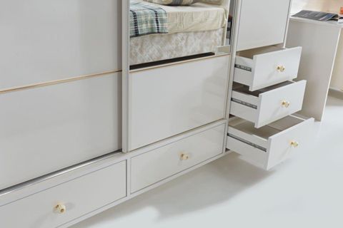 MODERN GARDIROP, SÜRGÜLÜ KAPAKLI, EKRU