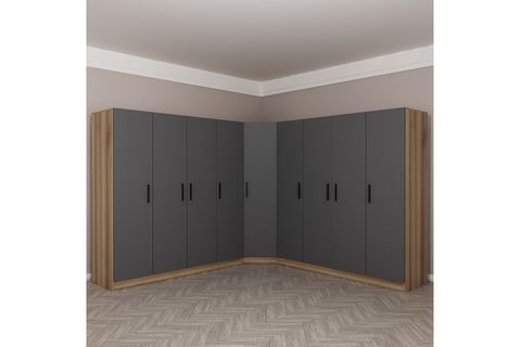 MİNAR KALE GARDIROP 04, 9 KAPAKLI, ANTRASİT