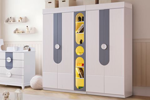 VİRA NEW 4 KAPAKLI LEDLİ KİTAPLIKLI DOLAP, GRİ