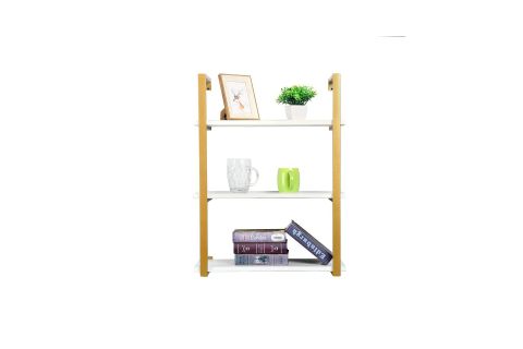 TASNİA GOLD METAL AHŞAP DUVAR RAFI 60 CM 3 KATLI