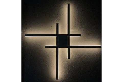 AXİS GEOMETRİK ENDİREKT LED APLİK, SİYAH, 70X70 CM