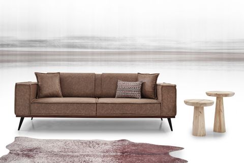 YENİ LOFT NUBUK KÖŞE TAKIMI , KAHVE